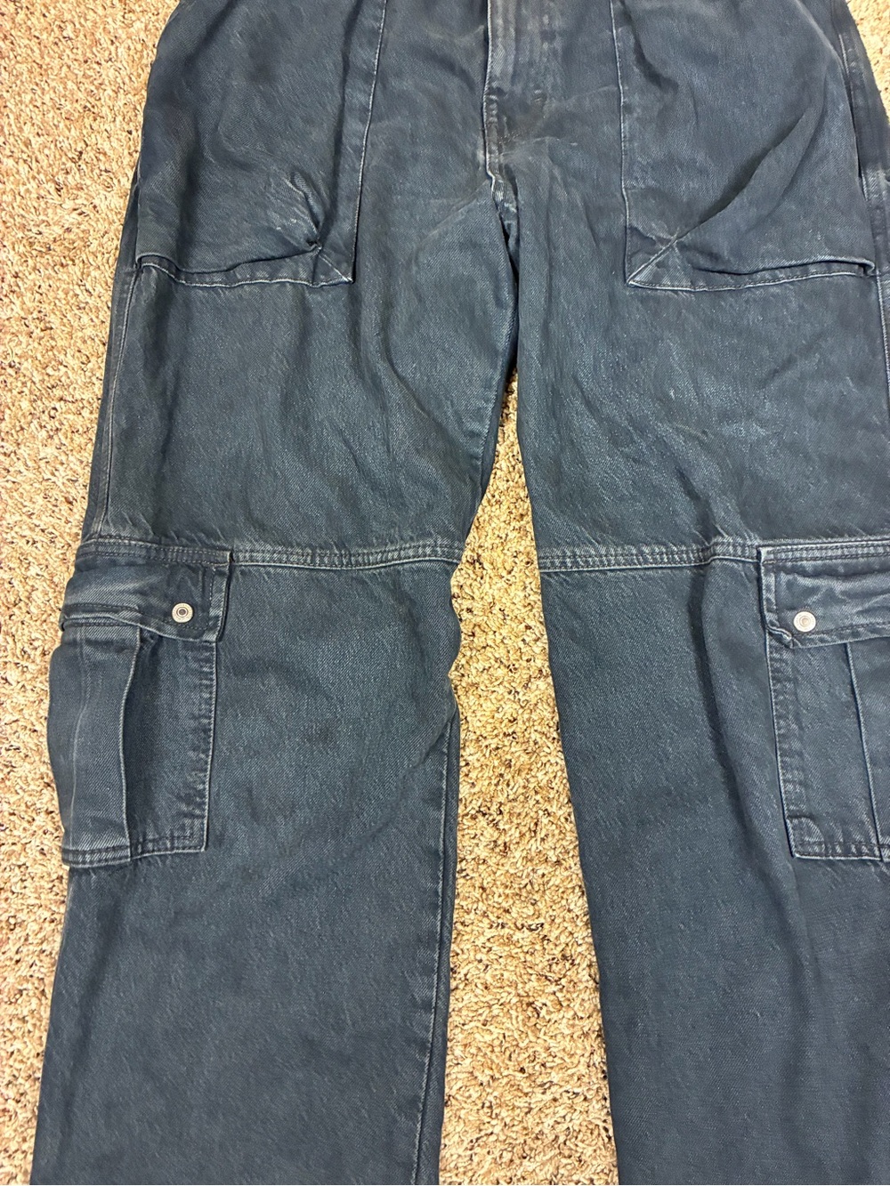 We The Free Dark Navy Wide Leg Cargo Pants - Picture 4 of 11